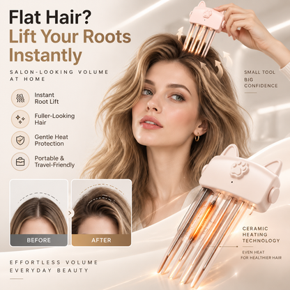 ✨ Instant Root Lift Volumizer Clip – Heated Hair Volume Styler for Fuller, Bouncy Hair