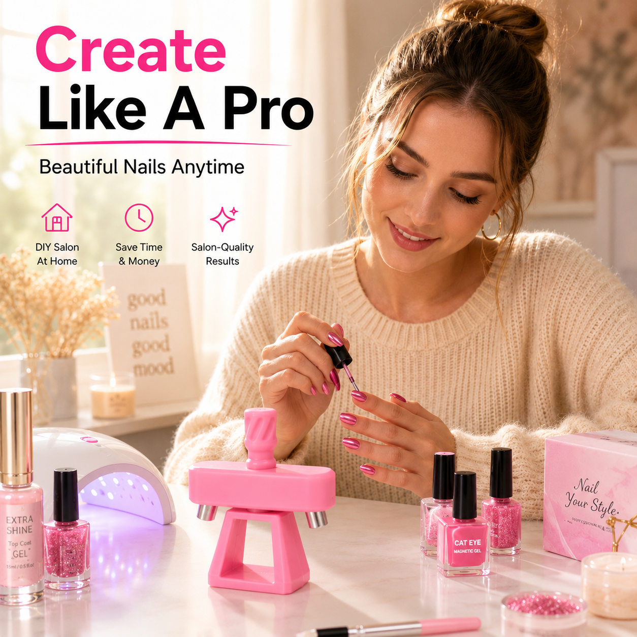 💅 360° Cat Eye Nail Magnet Tool | Perfect Salon Nails at Home