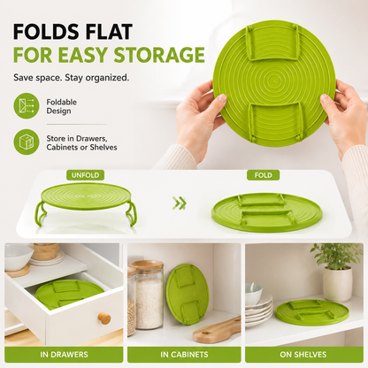 🍽️ Foldable Microwave Plate Stacker – 2-Level Heating Rack with Cool-Touch Handles for More Kitchen Space
