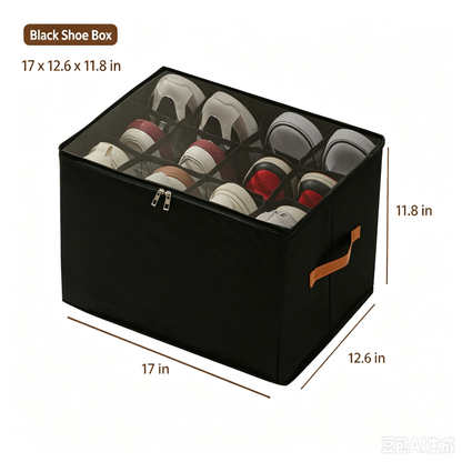 ✨ Foldable Shoe Storage Organizer – Dustproof Clear Cover Closet Box With Compartments