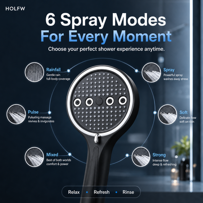 🚿 50% OFF 6-Mode High-Pressure Handheld Shower Head – Spa-Like Comfort at Home