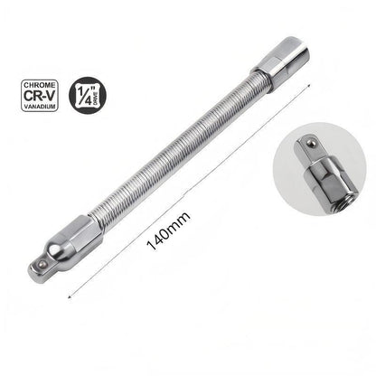 Flexible Socket Extension Set 3PCS – 1/4" 3/8" 1/2" CR-V Steel Bendable Wrench Adapter for Deep Engine & Car Repair