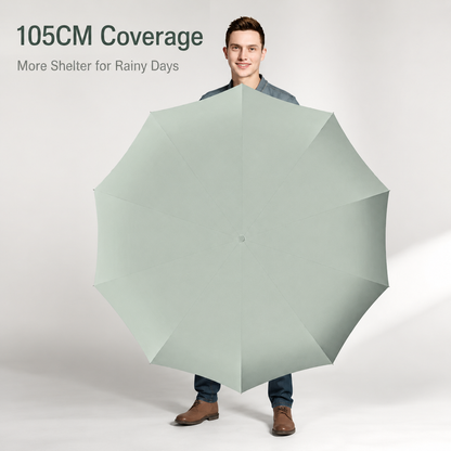 ☔ One-Touch Automatic Windproof Umbrella with Ring-Buckle Handle – Large 105CM Rain & Sun Coverage