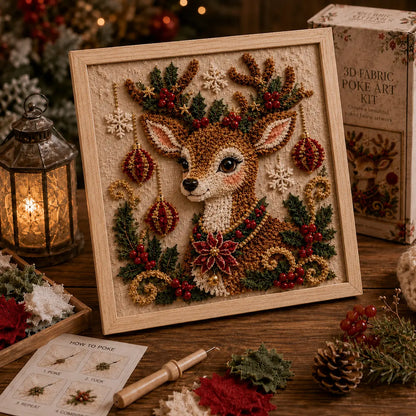 ⛄ CHRISTMAS SPECIAL | DIY Snowman Fabric Poke Art Kit – Handmade 3D Holiday Decoration Craft Set