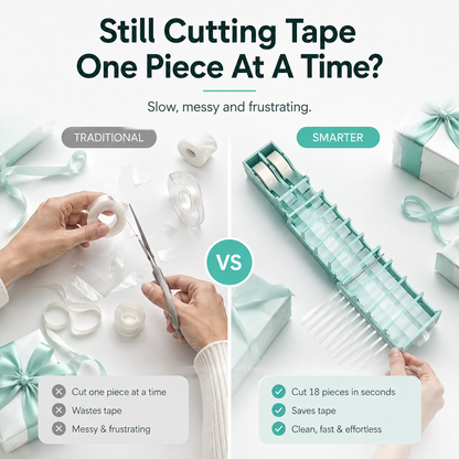 📦Multi-Strip Tape Cutter | Fast Gift Wrapping Tape Dispenser