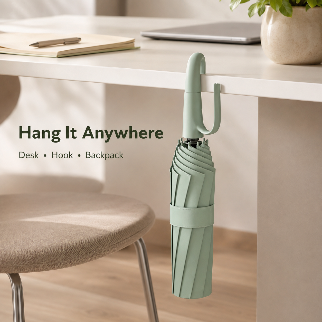 ☔ One-Touch Automatic Windproof Umbrella with Ring-Buckle Handle – Large 105CM Rain & Sun Coverage