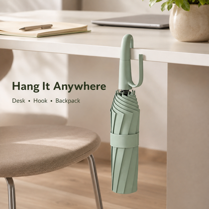 ☔ One-Touch Automatic Windproof Umbrella with Ring-Buckle Handle – Large 105CM Rain & Sun Coverage