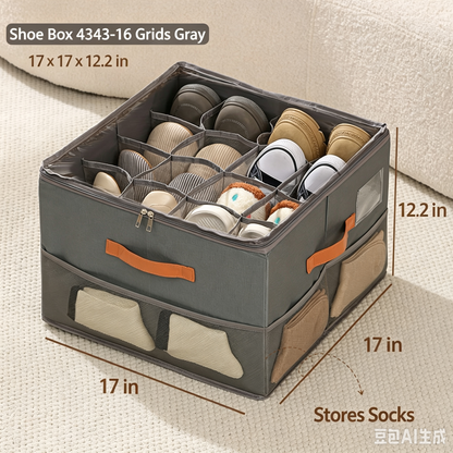 ✨ Foldable Shoe Storage Organizer – Dustproof Clear Cover Closet Box With Compartments