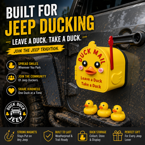 🦆3D Printed Cruising Duck Mailbox with 2 Mini Ducks