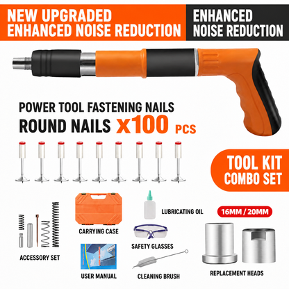🔨 5-Level Manual Fastening Tool Kit – Cordless DIY Wall Fastener with 100 Nails