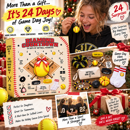 🥎 2026 Softball Girls Advent Calendar – 24 Days of Game-Day Surprises 🎁