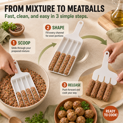 Easy-Release Meatball Maker – 3 & 4 Slot Options for Faster Prep 🍽️