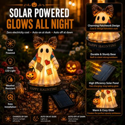 TODAY'S SPECIAL OFFER-50% OFF 🔥🎃 Solar Vintage Patchwork Ghost Garden Light