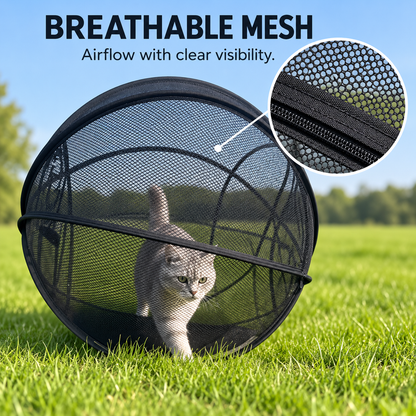 🐈 Pop-Up Mesh Cat Playpen – Roomy 32-Inch Indoor & Outdoor Enclosure