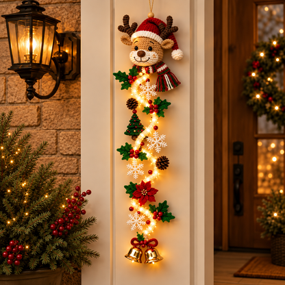 ☃️ Lighted Snowman Christmas Hanging Decor – Warm Holiday Porch & Doorway Decoration