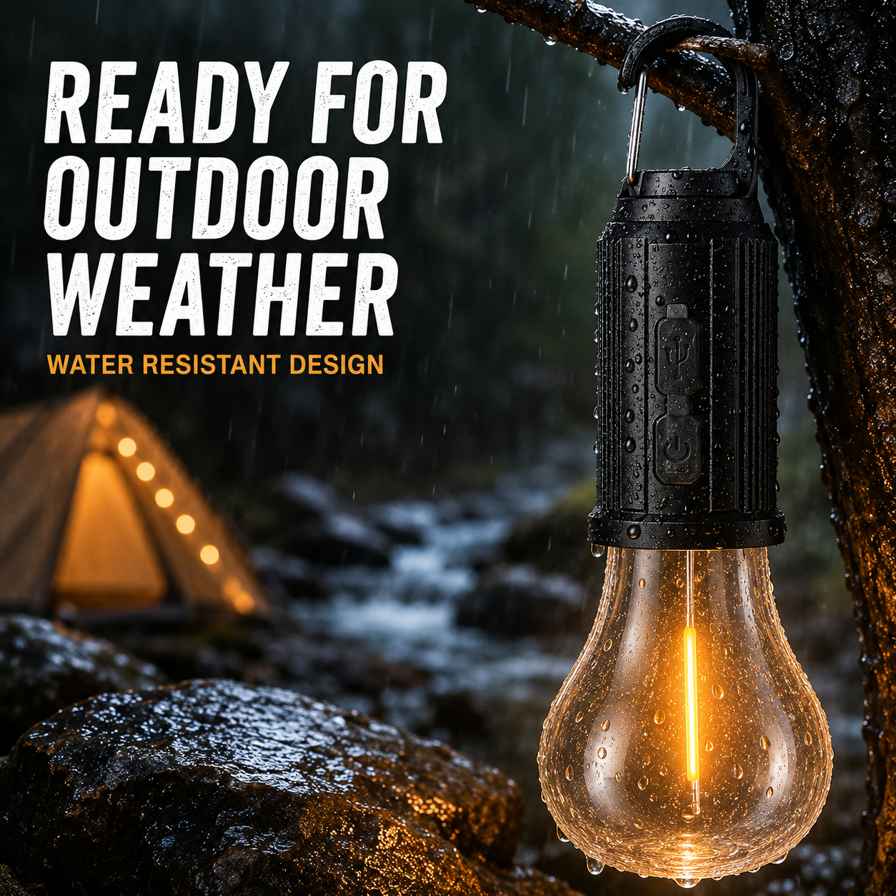 ☀️Rechargeable Solar LED Light Bulbs with Waterproof Clip Hook, Solar Outdoor Lights, Portable Camping Gear for Hiking & Emergency Use
