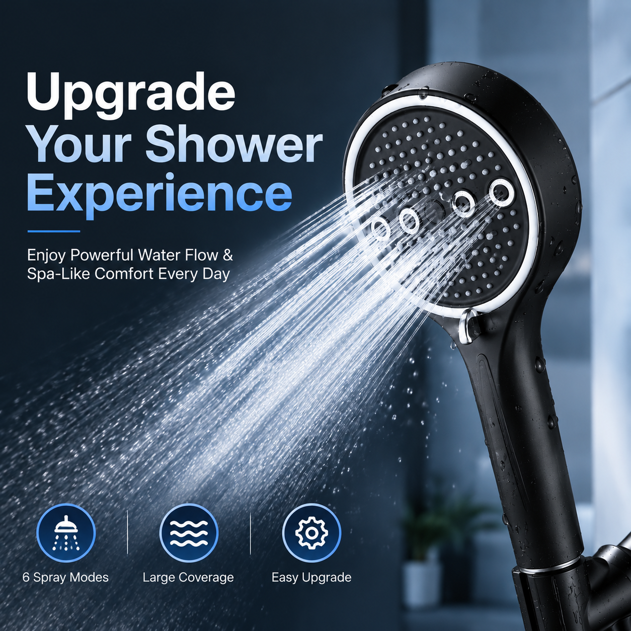 🚿 50% OFF 6-Mode High-Pressure Handheld Shower Head – Spa-Like Comfort at Home