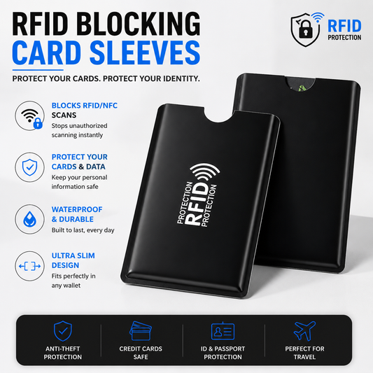 🚨 RFID Blocking Card Sleeves – Protect Your Credit Cards & Identity from Wireless Theft Instantly