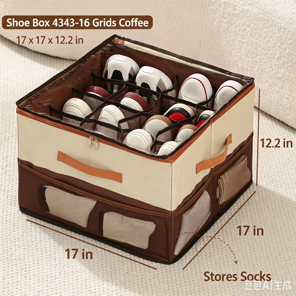 ✨ Foldable Shoe Storage Organizer – Dustproof Clear Cover Closet Box With Compartments