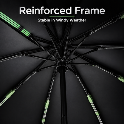 ☔ One-Touch Automatic Windproof Umbrella with Ring-Buckle Handle – Large 105CM Rain & Sun Coverage
