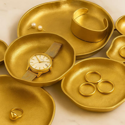🔥 Limited-Time Sale🔥🍽️ Cluster Accent Bowls – Shiny Gold Snack & Appetizer Serving Dish