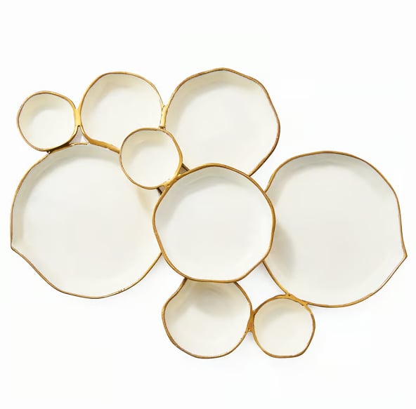 🔥 Limited-Time Sale🔥🍽️ Cluster Accent Bowls – Shiny Gold Snack & Appetizer Serving Dish