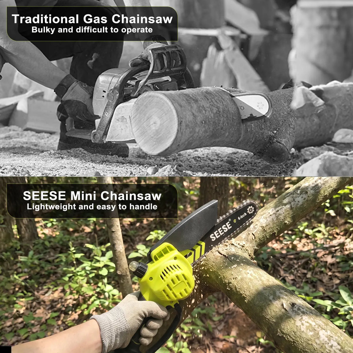 🔥 Limited Time 50% OFF | 6-Inch Mini Chainsaw – Powerful 21V Brushless Cordless Electric Saw with Auto Oiling, Safety Lock & Lightweight Design for Easy Wood Cutting