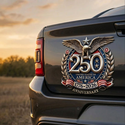 🦅250th Anniversary Metal Flag Emblem – Timeless Patriotism for Your Ride