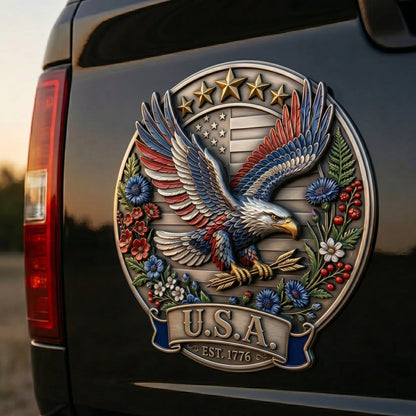 🦅250th Anniversary Metal Flag Emblem – Timeless Patriotism for Your Ride