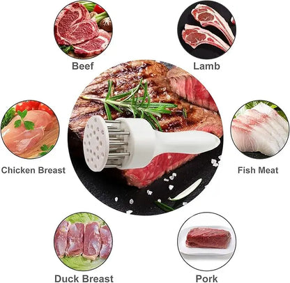 🥩 21-Pin Meat Tenderizer – Quick Marinade & Juicier Steak Prep