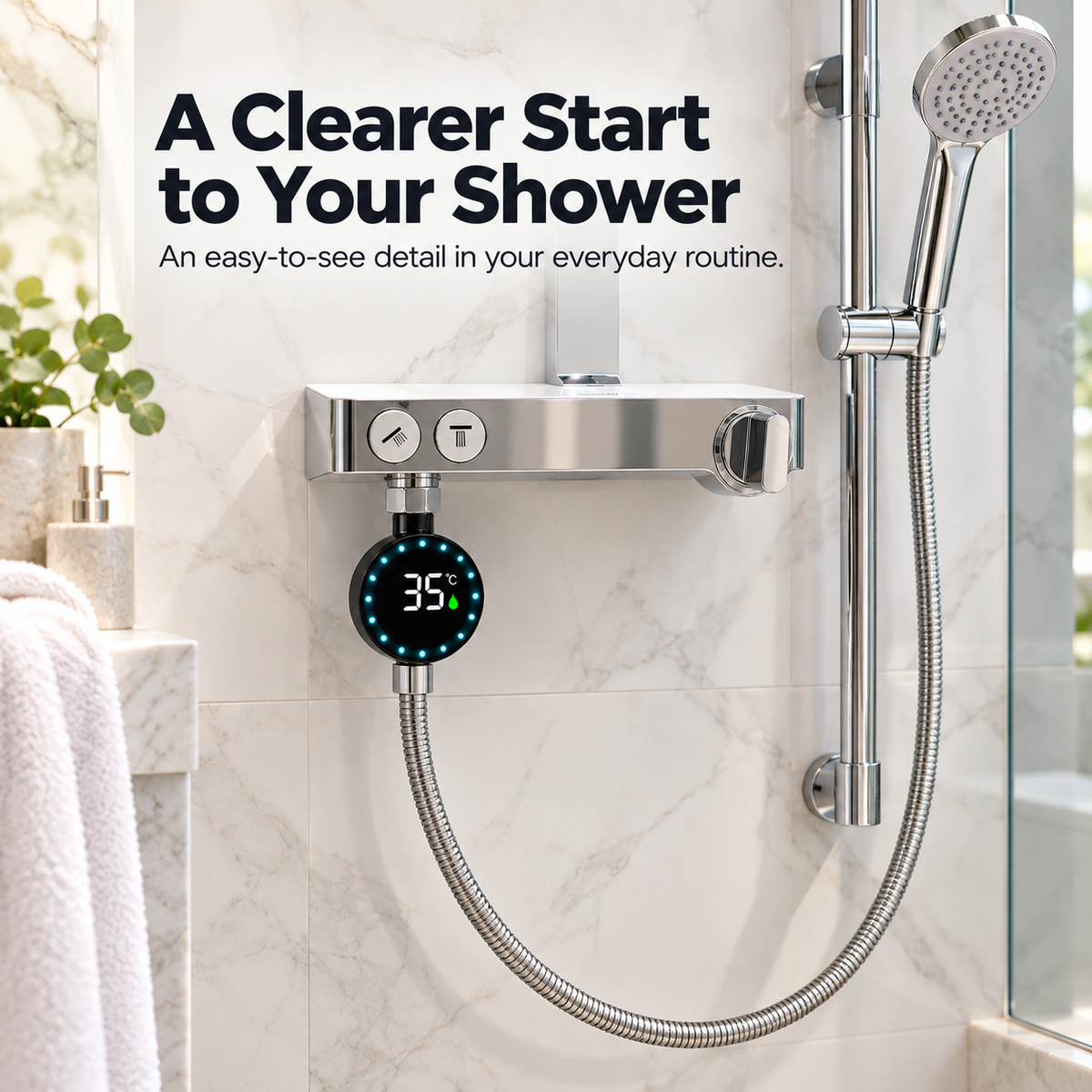 🚿 Digital Shower Thermometer – Clear Celsius Display for Your Daily Shower