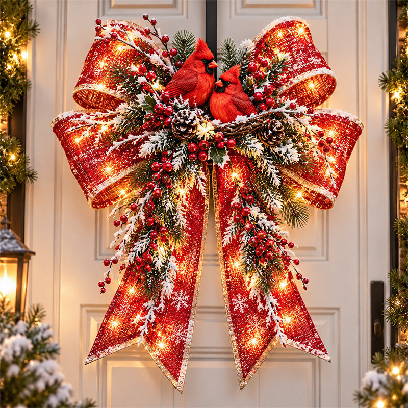 🎀✨ Giant Light-Up Christmas Bows – Oversized Holiday Door Decorations in 6 Festive Styles! 🎄