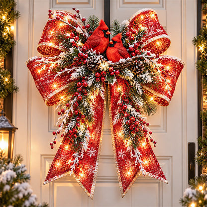 🎀✨ Giant Light-Up Christmas Bows – Oversized Holiday Door Decorations in 6 Festive Styles! 🎄
