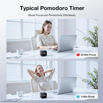 ⏳ Flip Pomodoro Timer Cube – Quick-Set Focus & Productivity Timer