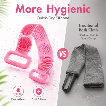 🛁 Long Handle Silicone Back Scrubber – Reach Every Inch In The Shower