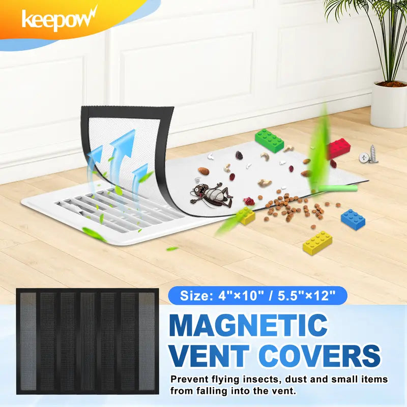 🧲 Magnetic Floor Vent Mesh Covers – Keep Debris Out | 4-Pack