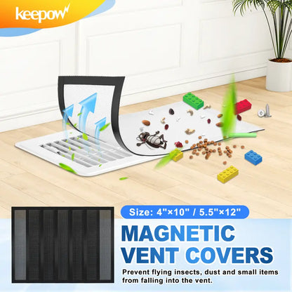 🧲 Magnetic Floor Vent Mesh Covers – Keep Debris Out | 4-Pack