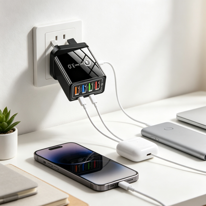 ⚡ 4-Port USB Fast Charger with Quick Charge 3.0/The Charger Big Tech Hates