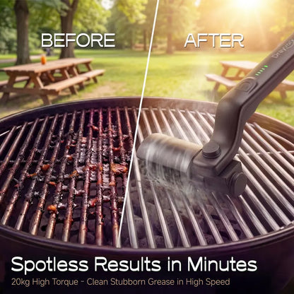 🔥 2-in-1 Cordless Electric Grill Brush & Spin Scrubber
