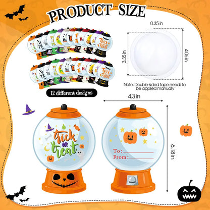 18/36Pcs Halloween Candy Dome Holders Kit with Adhesive Shaker - Trick or Treat Party Favor for Halloween Parties