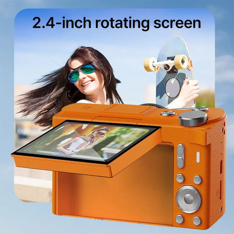 4K Flip-Screen Vlogging Camera with Built-In Ring Light – 32GB Bundle