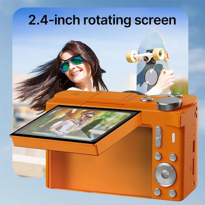 4K Flip-Screen Vlogging Camera with Built-In Ring Light – 32GB Bundle