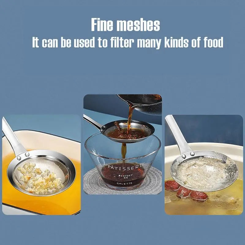 🍲 Fine Mesh Stainless Steel Skimmer Spoon – Remove Oil, Foam & Food Particles Easily