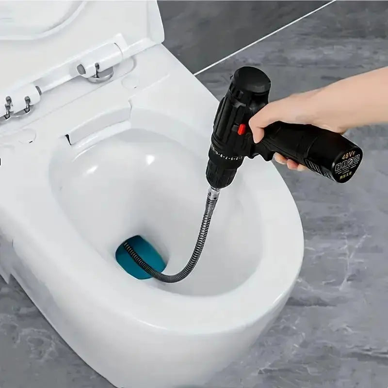 🔧 Flexible Drill-Powered Drain Cleaning Snake – Deep Pipe Clog Remover for Sinks, Showers & Toilets