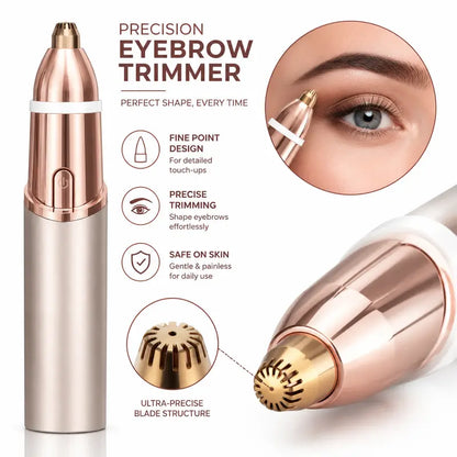 ✨ Painless 2-in-1 Facial & Eyebrow Trimmer – Smooth Skin & Perfect Brows Anytime