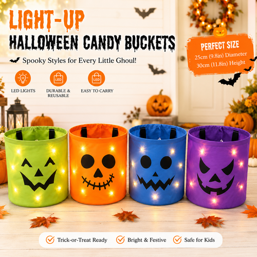 👻 Glow-in-the-Dark LED Halloween Candy Basket for Kids Trick-or-Treating 🎃