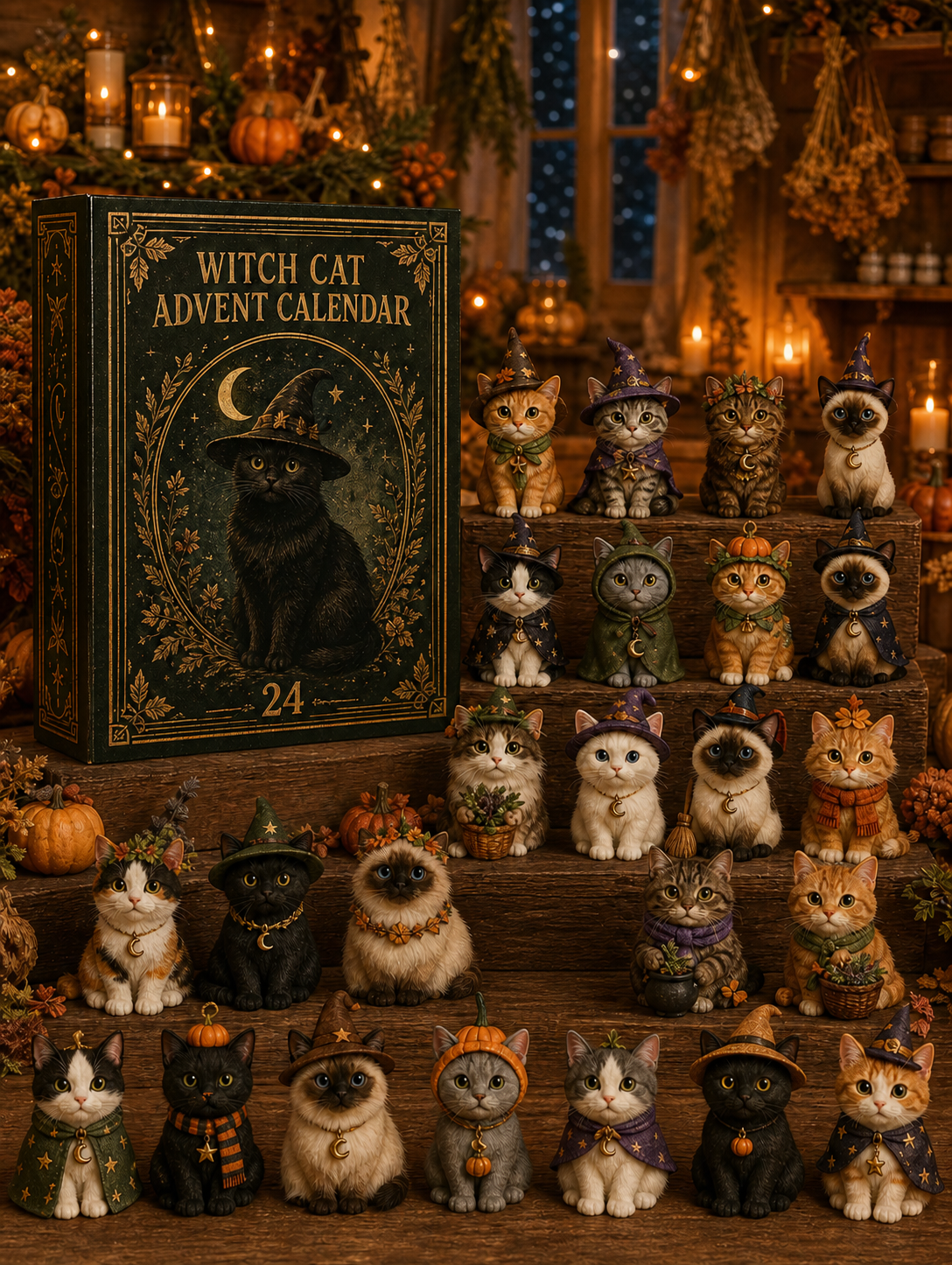 🐱 2026 Cat Advent Calendar – 24 Cat Charms & Holiday Ornaments 🎄