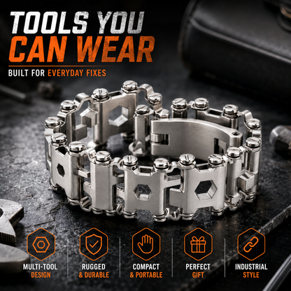 ⚙️ Tools You Can Wear – Heavy-Duty Multitool Bracelet for DIY, Outdoor & Everyday Carry
