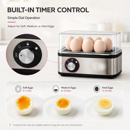 🥚 Rapid Egg Cooker 8-Capacity | Perfect Eggs Every Morning