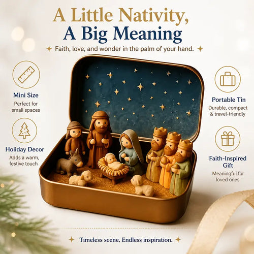 ✨ Mini Nativity Scene Set – A Tiny Christmas Keepsake Full of Faith & Love